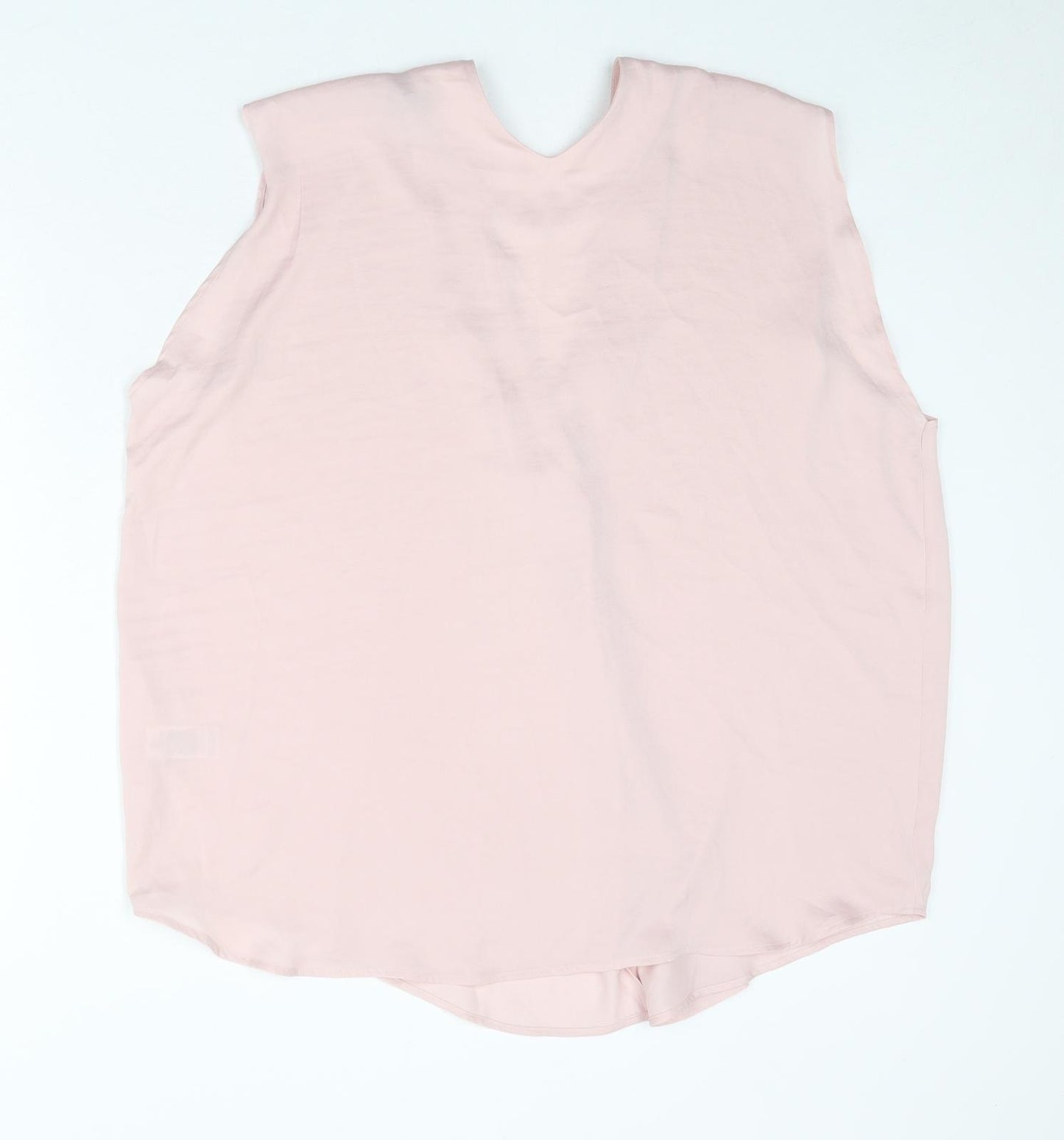 Marks and Spencer Womens Pink Polyester Basic Tank Size 20 V-Neck