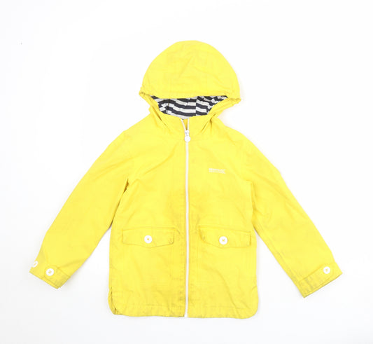 Regatta Boys Yellow Windbreaker Jacket Size 5-6 Years Zip