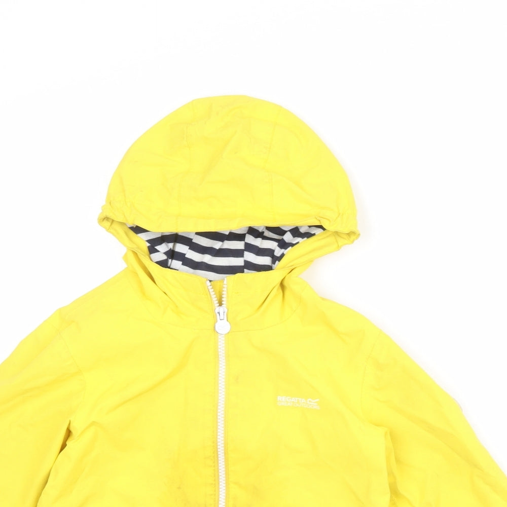 Regatta Boys Yellow Windbreaker Jacket Size 5-6 Years Zip