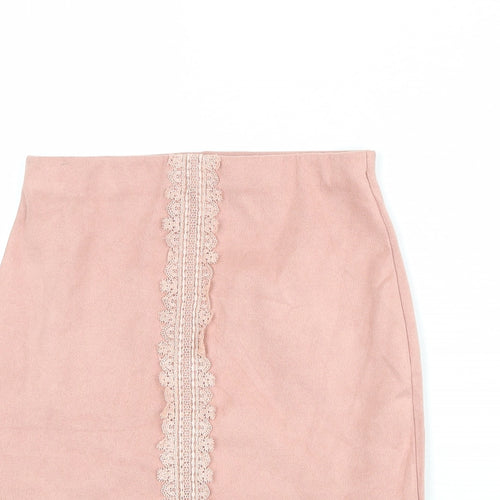 Missguided Womens Pink Polyester Straight & Pencil Skirt Size 6