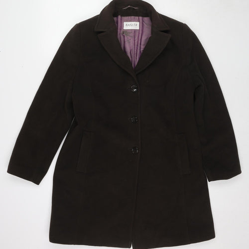 Basler Womens Brown Overcoat Coat Size 16 Button