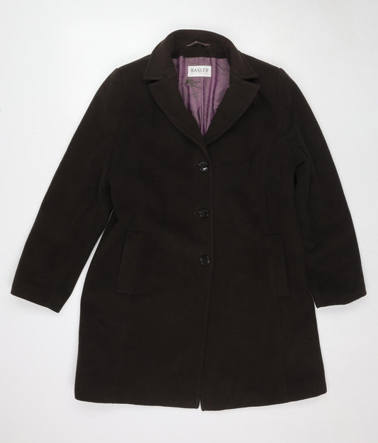 Basler Womens Brown Overcoat Coat Size 16 Button