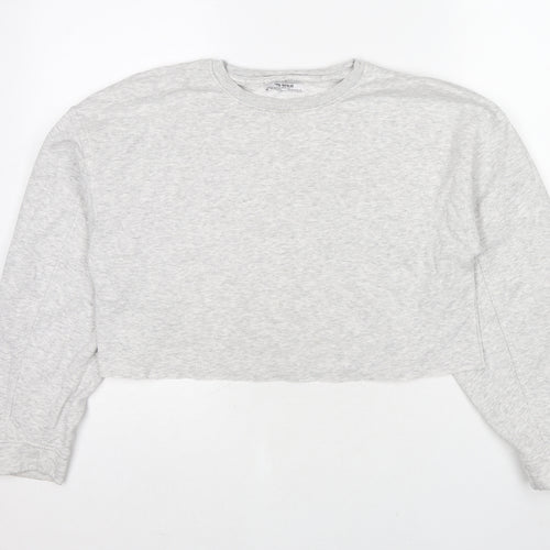 Zara Womens Grey Polyester Pullover Sweatshirt Size L Pullover
