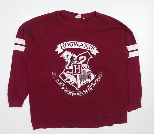 Harry Potter Womens Purple Cotton Pullover Sweatshirt Size 2XL Pullover - Hogwarts
