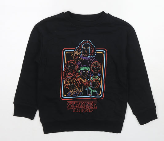 Netflix Boys Black Polyester Pullover Sweatshirt Size 7-8 Years Pullover - Stranger Things