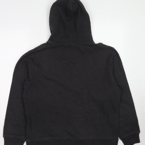 RESERVED Mens Black Cotton Pullover Hoodie Size XL
