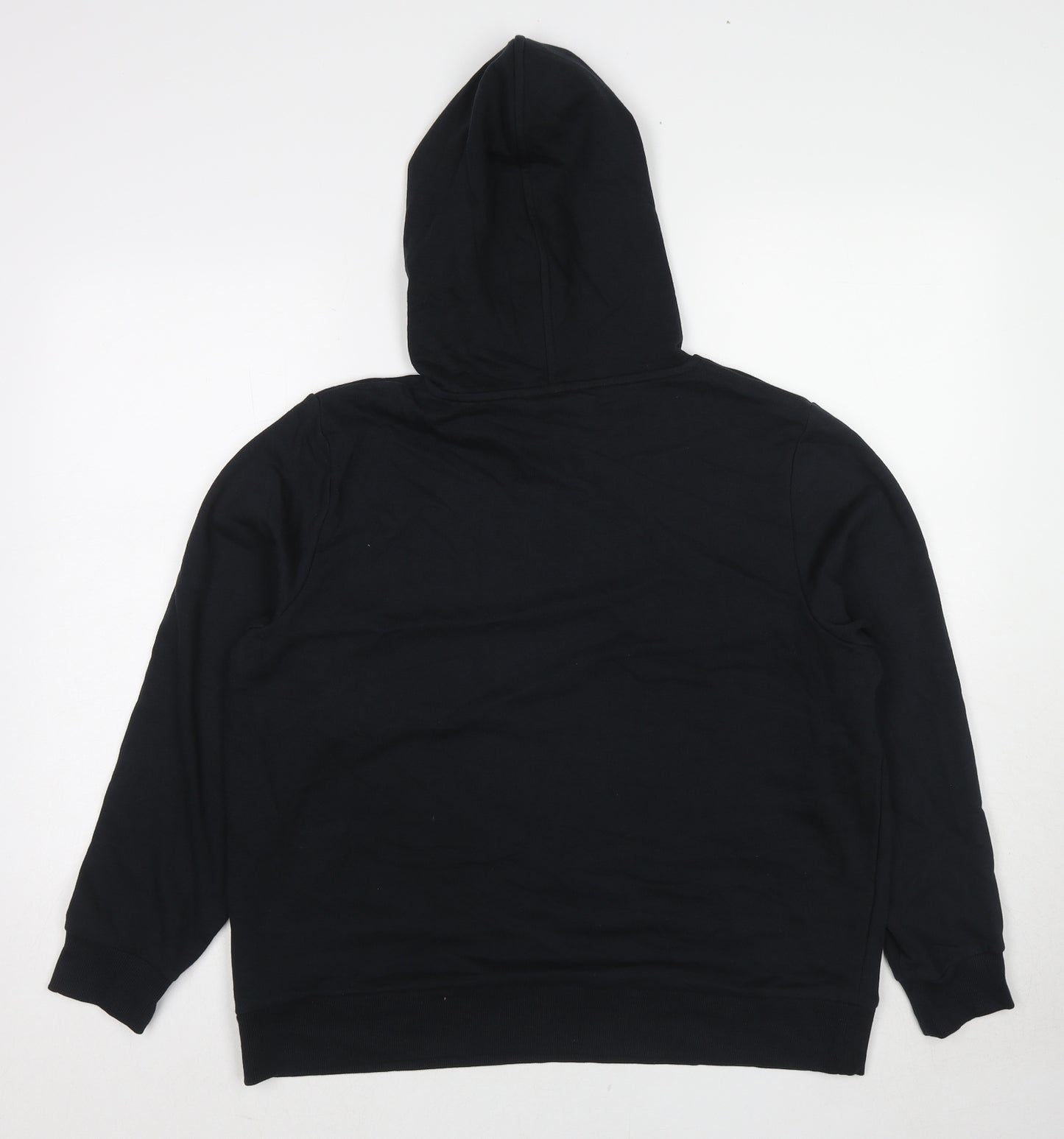Marks and Spencer Womens Black Cotton Pullover Hoodie Size 16 Pullover