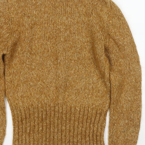 H&M Womens Gold High Neck Mohair Pullover Jumper Size M