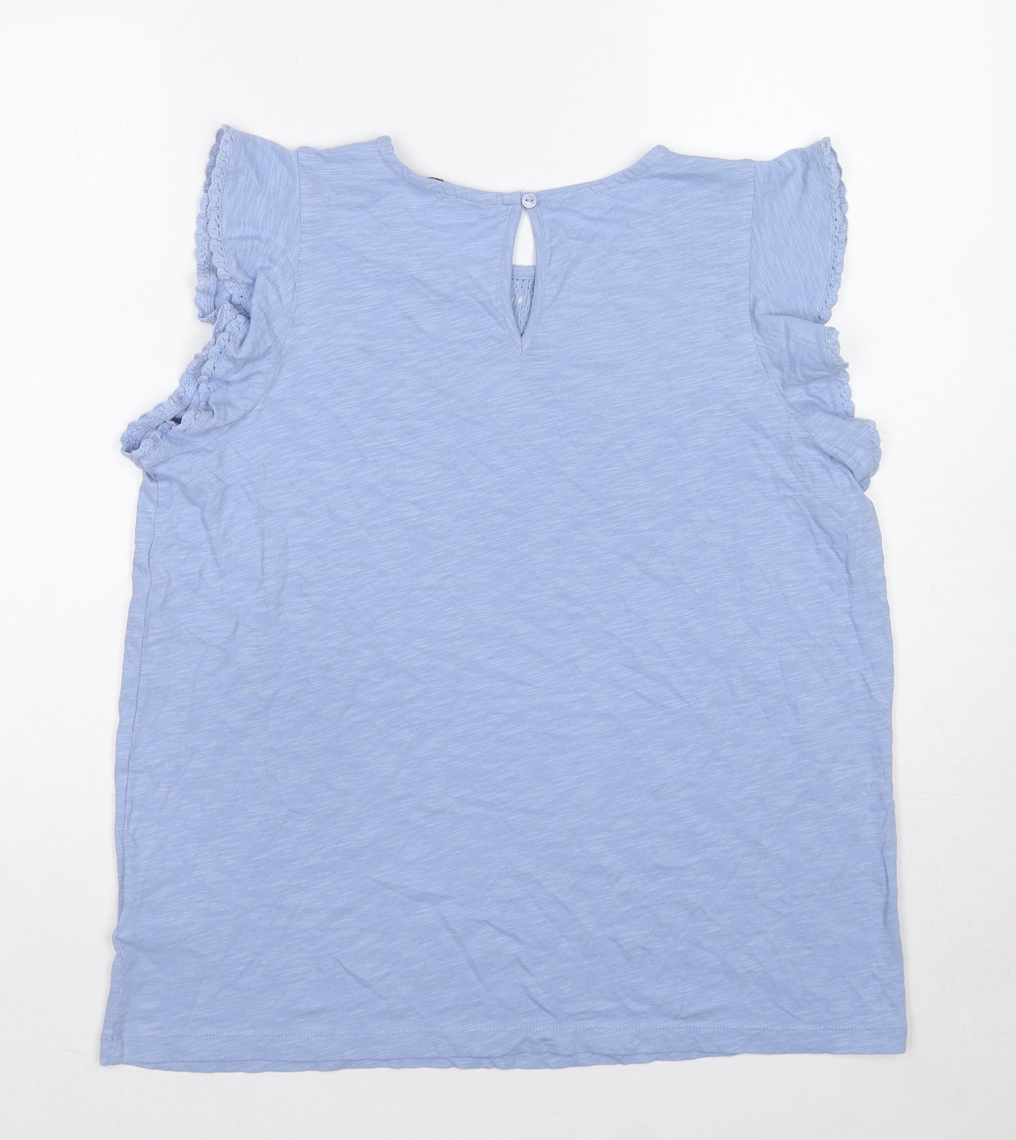 Marks and Spencer Womens Blue Cotton Basic Tank Size M Round Neck
