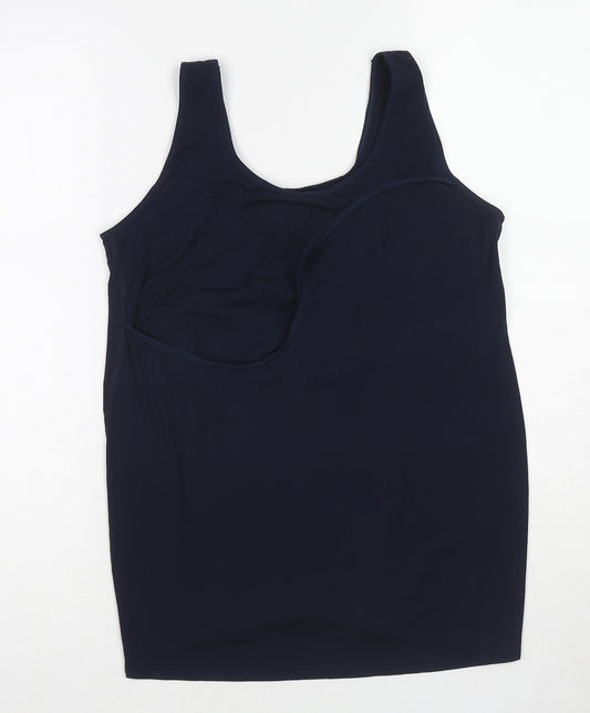 Marks and Spencer Womens Blue Polyester Basic Tank Size 18 Round Neck