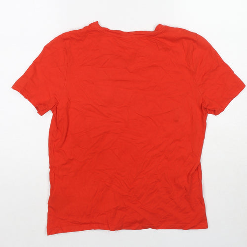 H&M Womens Red Cotton Basic T-Shirt Size S Round Neck - Sunshine Days