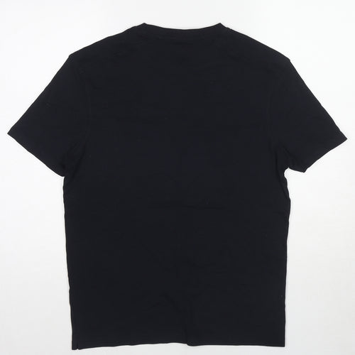 NEXT Mens Black Cotton T-Shirt Size S Round Neck