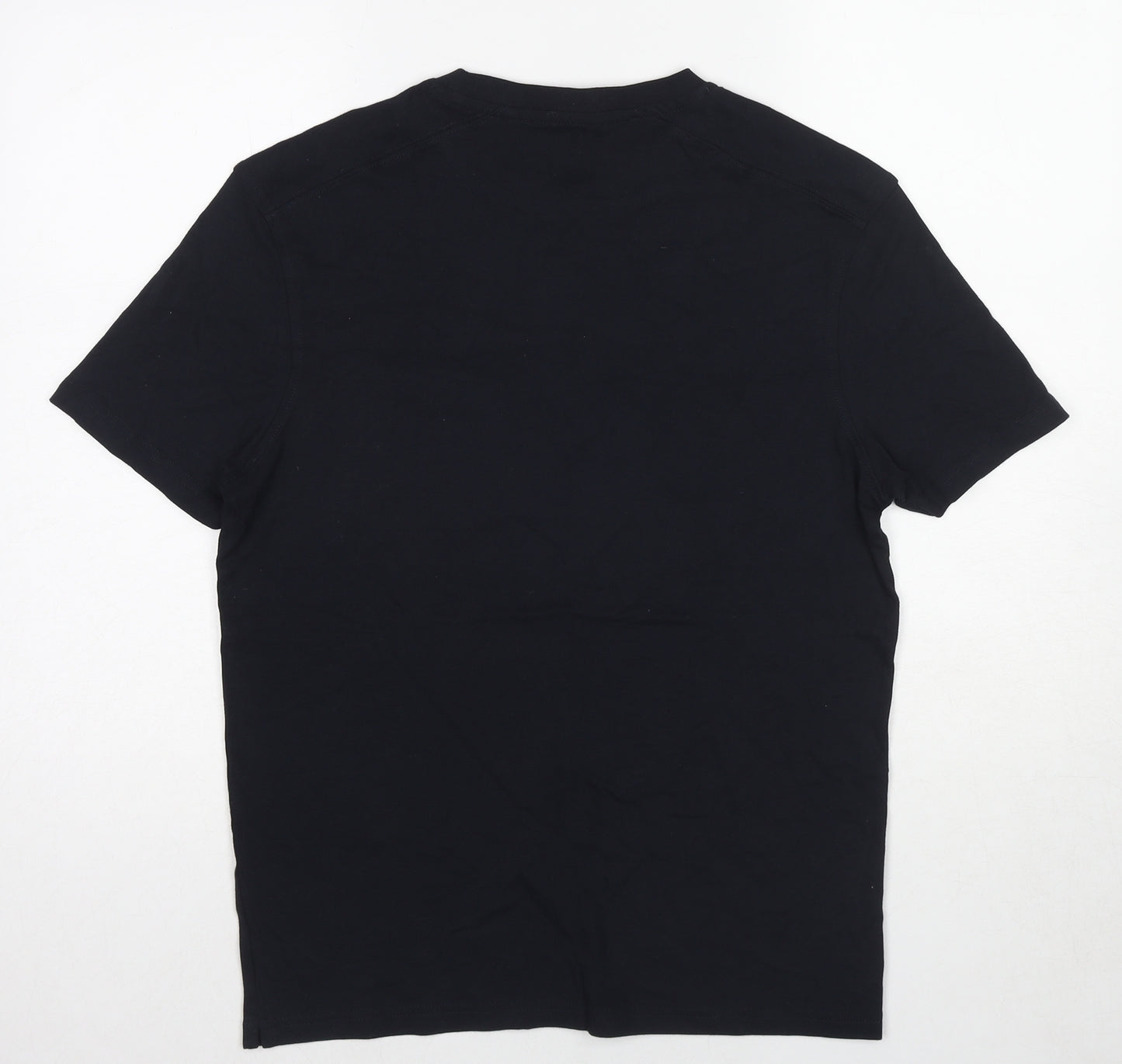 NEXT Mens Black Cotton T-Shirt Size S Round Neck