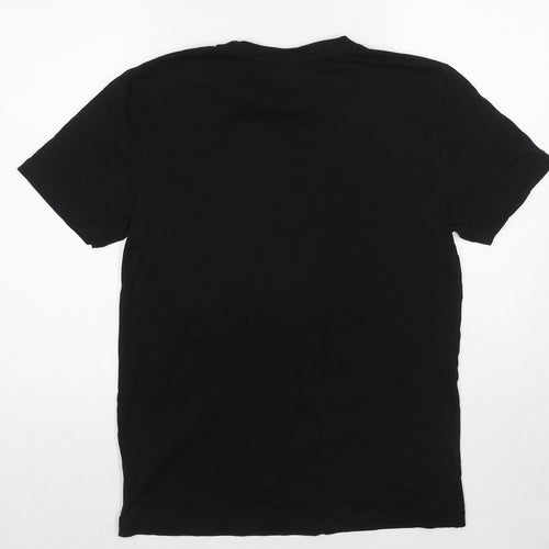 NEXT Mens Black Cotton T-Shirt Size M Round Neck