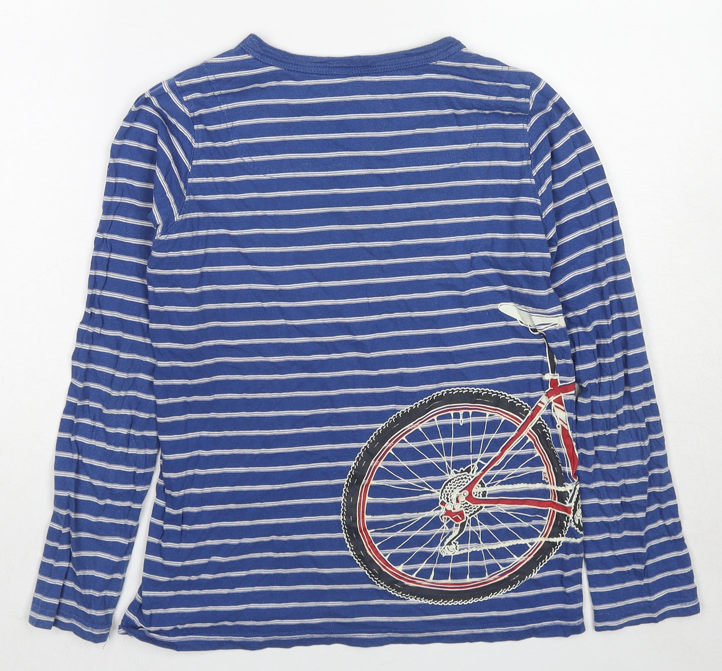 Joules Boys Blue Cotton Basic T-Shirt Size 11-12 Years Round Neck Pullover - Mud, Sweat & Gears