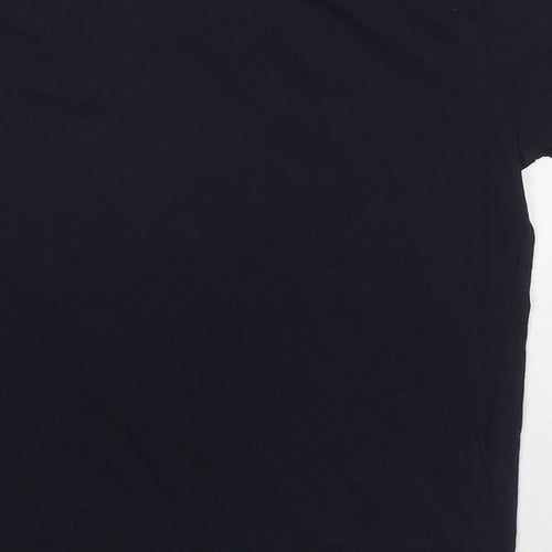 Sfera Womens Blue Cotton Basic T-Shirt Size S Round Neck - Love