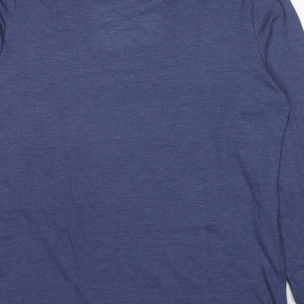 Marks and Spencer Mens Blue Acrylic T-Shirt Size M Crew Neck - Thermal