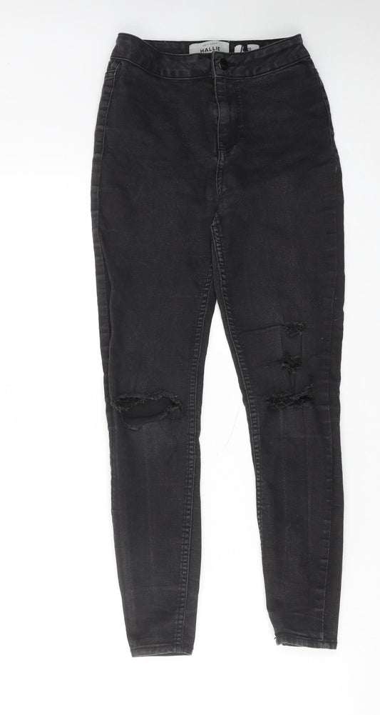New Look Womens Black Cotton Skinny Jeans Size 8 Regular Zip