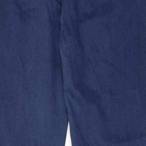 Marks and Spencer Womens Blue Cotton Straight Jeans Size 18 Regular Zip