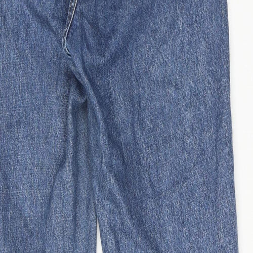 Mango Womens Blue Cotton Mom Jeans Size 8 Regular Zip