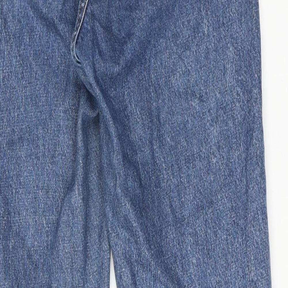 Mango Womens Blue Cotton Mom Jeans Size 8 Regular Zip