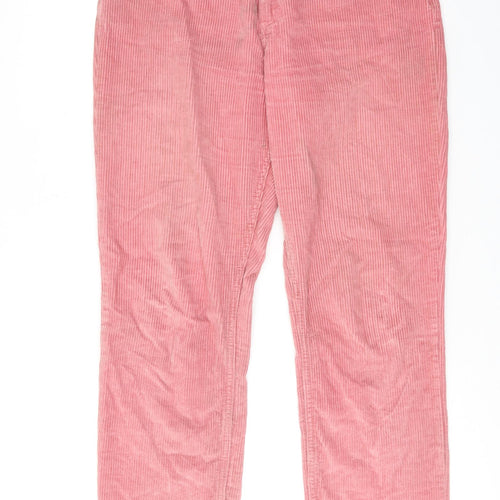 Miss Selfridge Womens Pink Cotton Trousers Size 12 Regular Zip