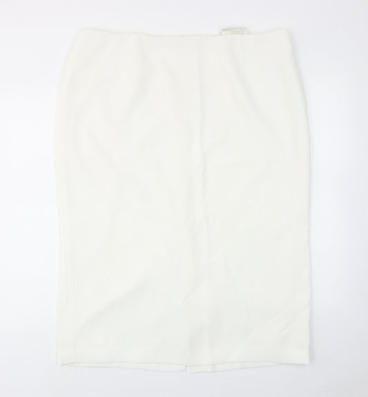 Ann Harvey Womens White Polyester Straight & Pencil Skirt Size 18 Zip