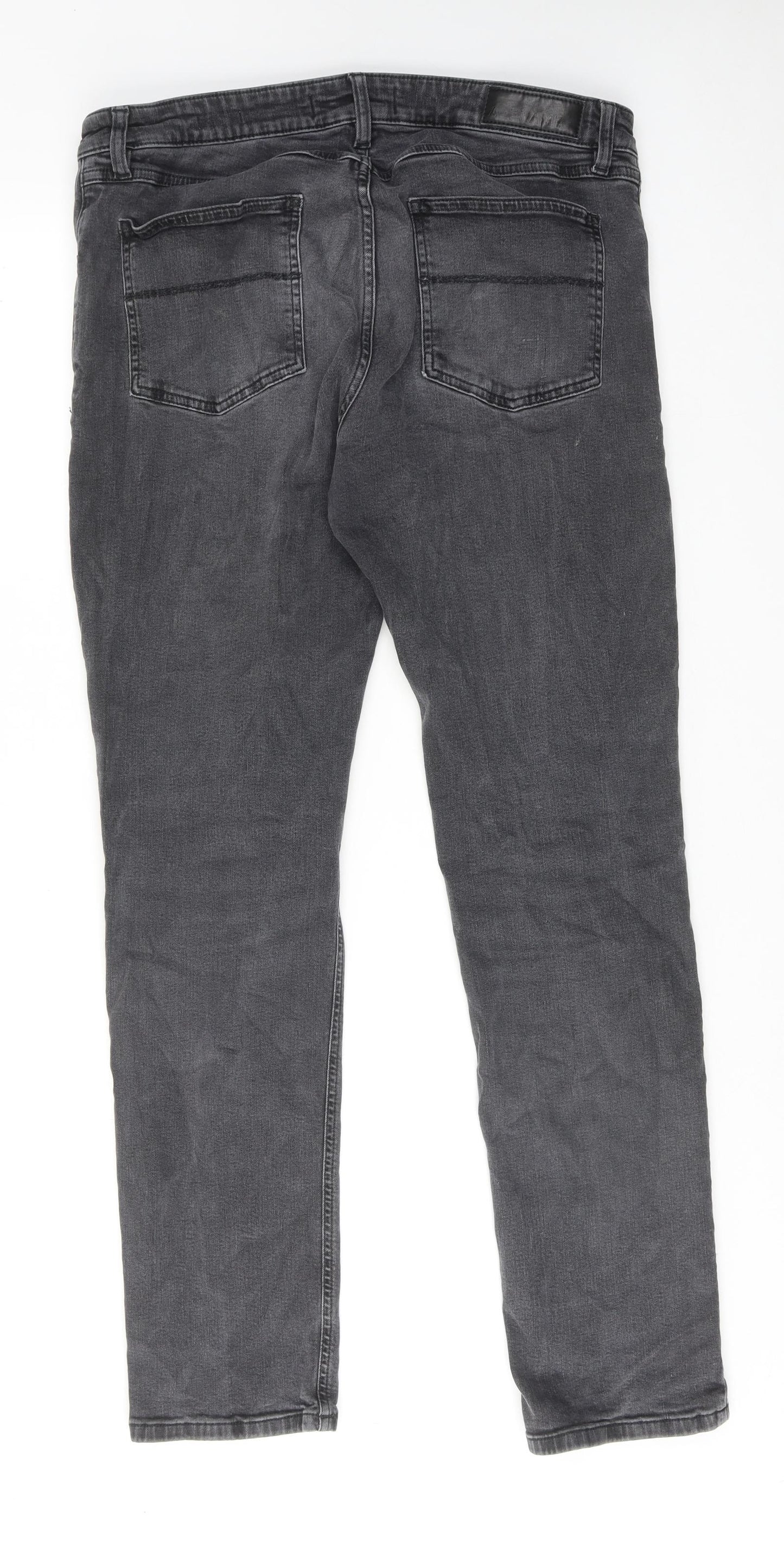 A-Frame Mens Grey Cotton Skinny Jeans Size 36 in Slim Zip