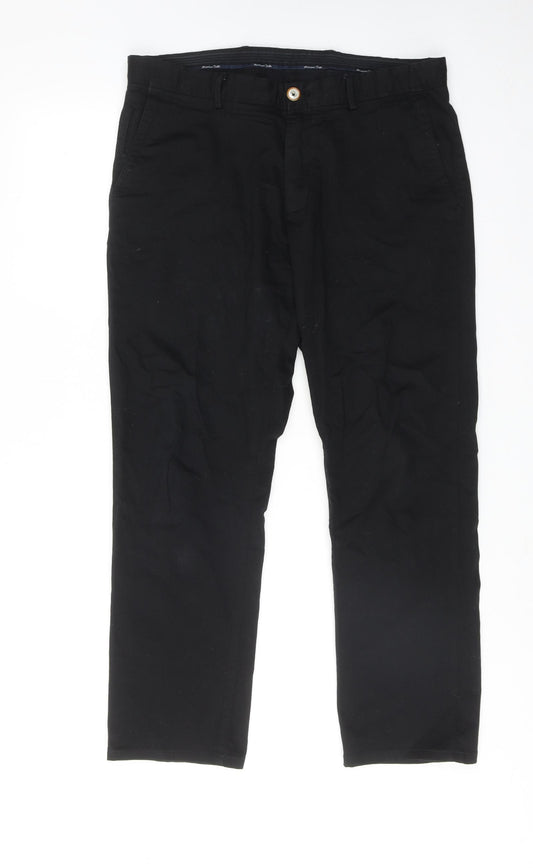 Mossimo Mens Black Cotton Trousers Size 32 in Regular Zip