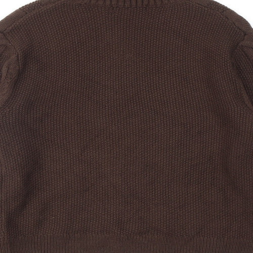 Marks and Spencer Womens Brown Roll Neck Acrylic Pullover Jumper Size S