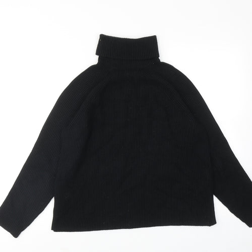 Marks and Spencer Womens Black Roll Neck Viscose Pullover Jumper Size M