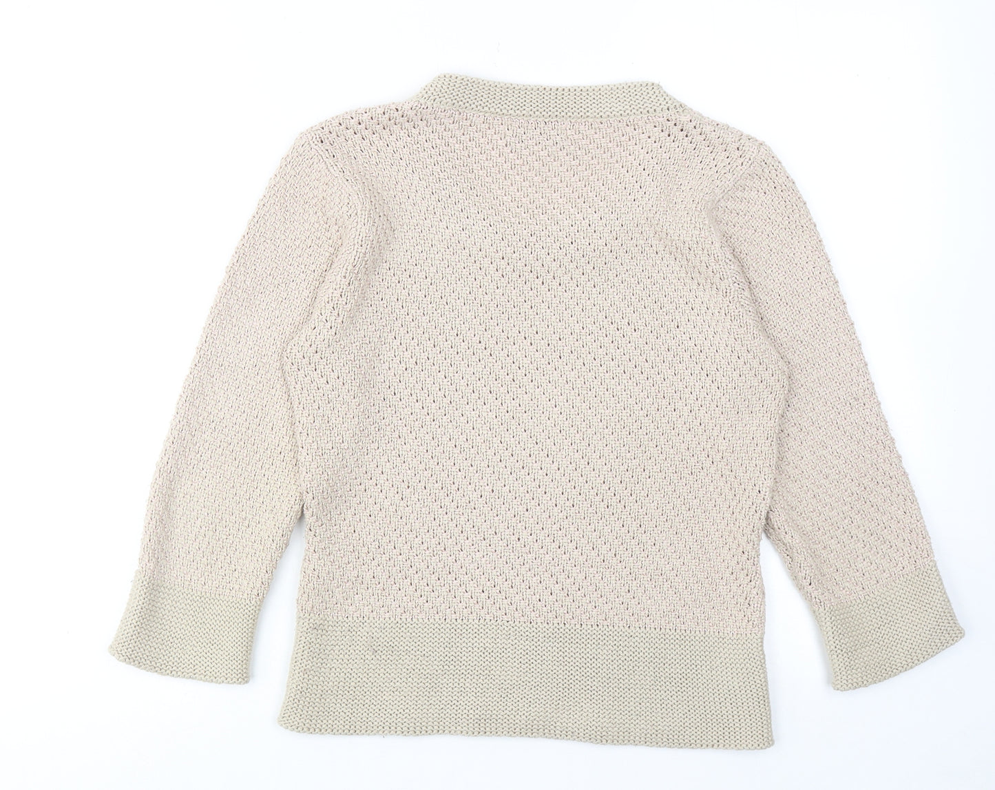 Mary Frenze Womens Beige Round Neck Acrylic Pullover Jumper Size 10