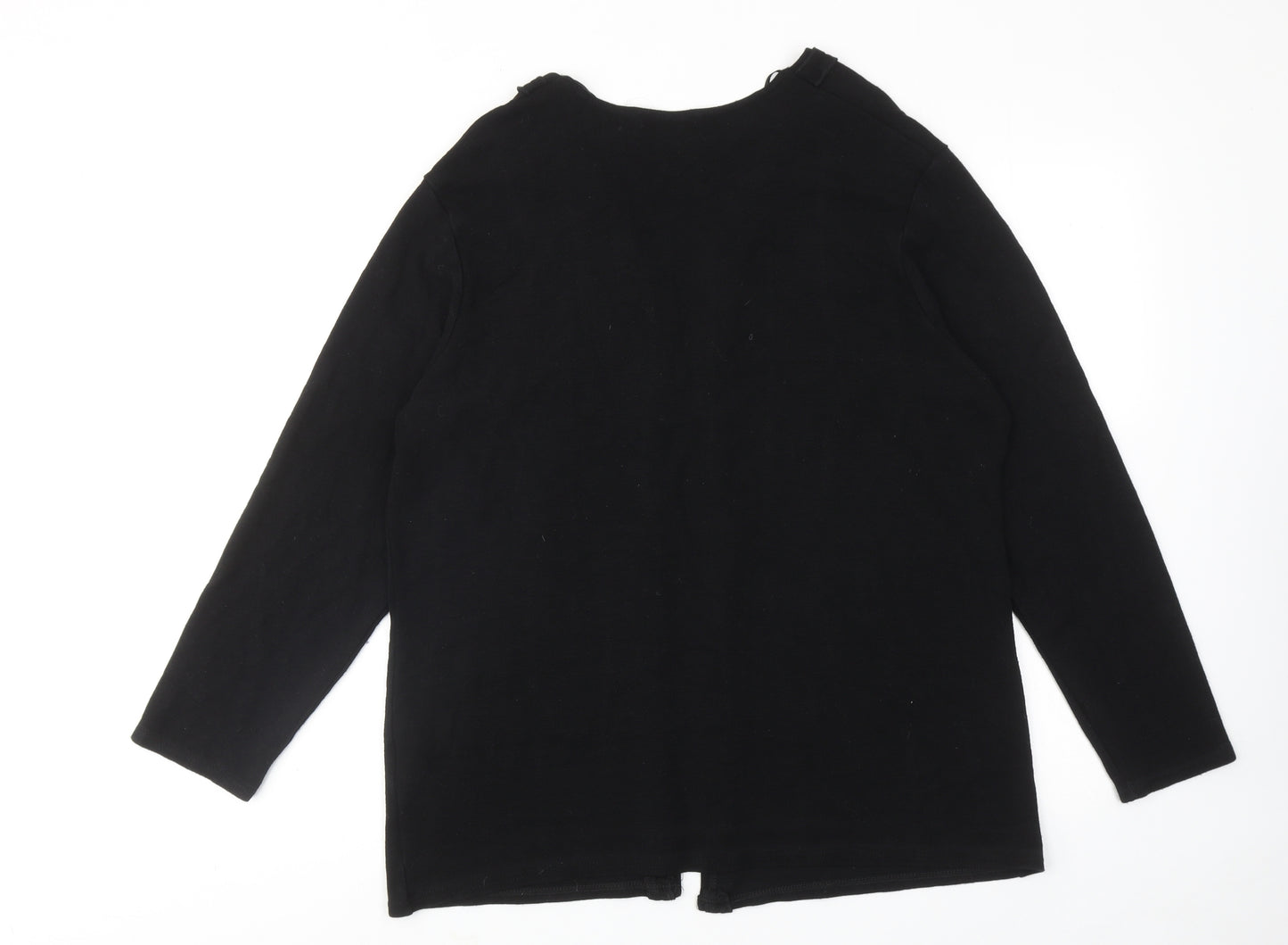 Bonmarché Womens Black V-Neck Viscose Cardigan Jumper Size XL