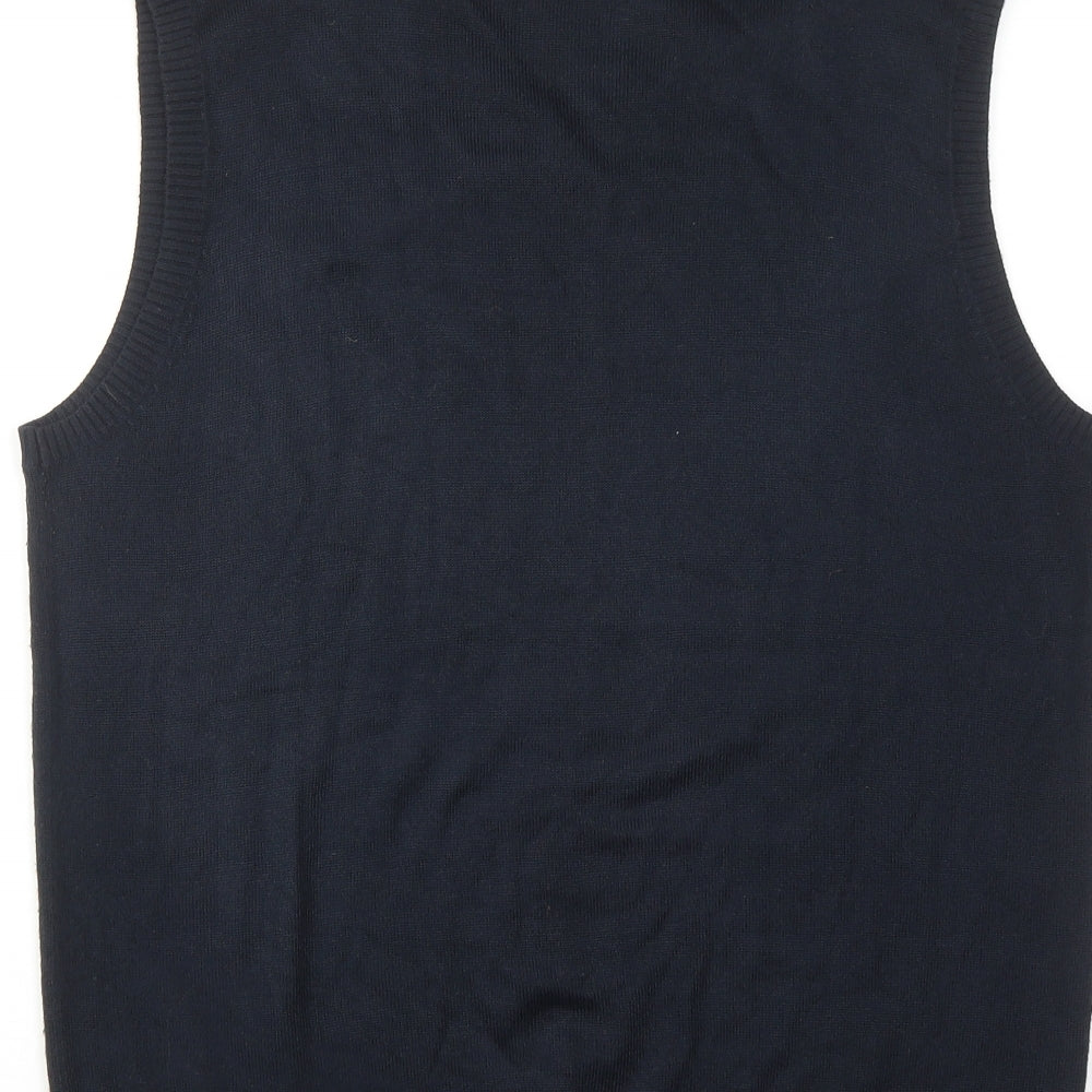 NEXT Mens Blue V-Neck Acrylic Vest Jumper Size M Sleeveless