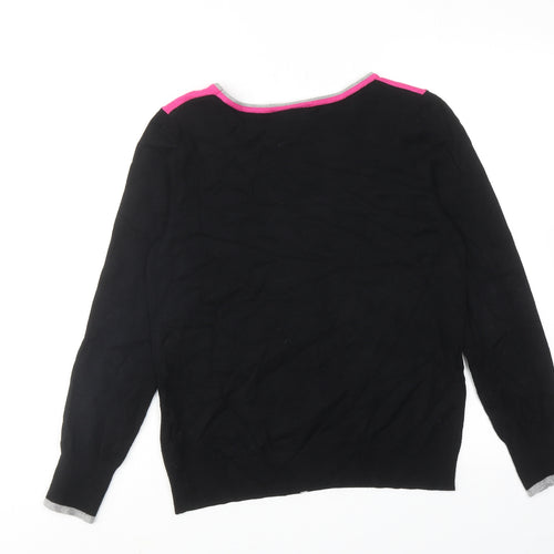 Wallis Womens Black Round Neck Viscose Pullover Jumper Size 10