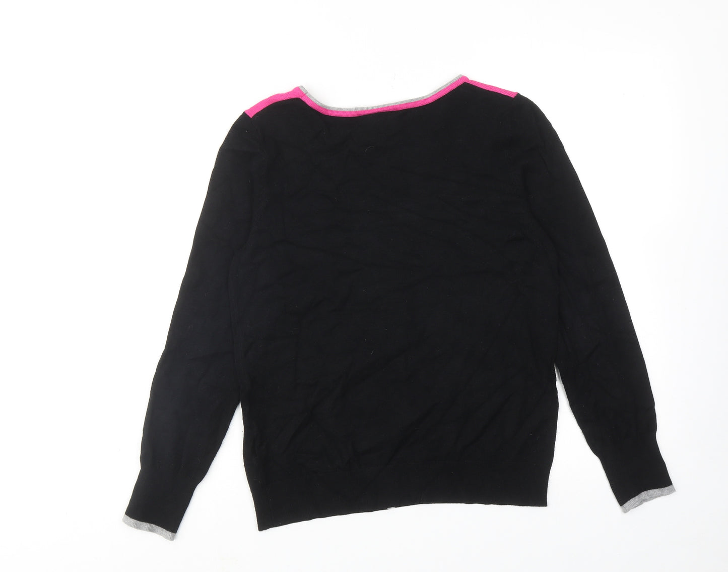 Wallis Womens Black Round Neck Viscose Pullover Jumper Size 10