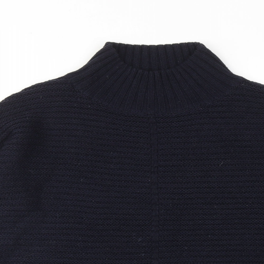Topshop Womens Blue Mock Neck Acrylic Pullover Jumper Size 8
