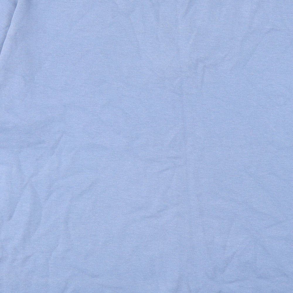 EWM Womens Blue Cotton Basic T-Shirt Size 14 V-Neck
