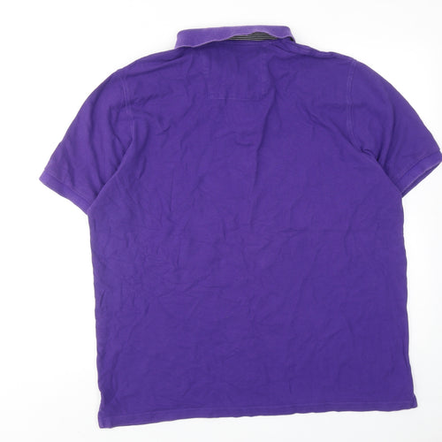Modern Essentials Mens Purple Cotton Polo Size XL Collared Button