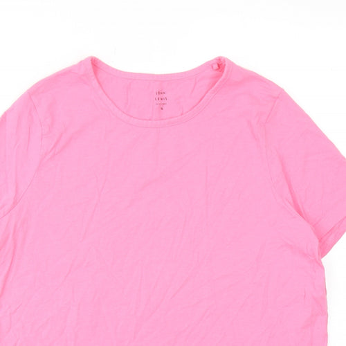 John Lewis Womens Pink Cotton Basic T-Shirt Size 16 Round Neck