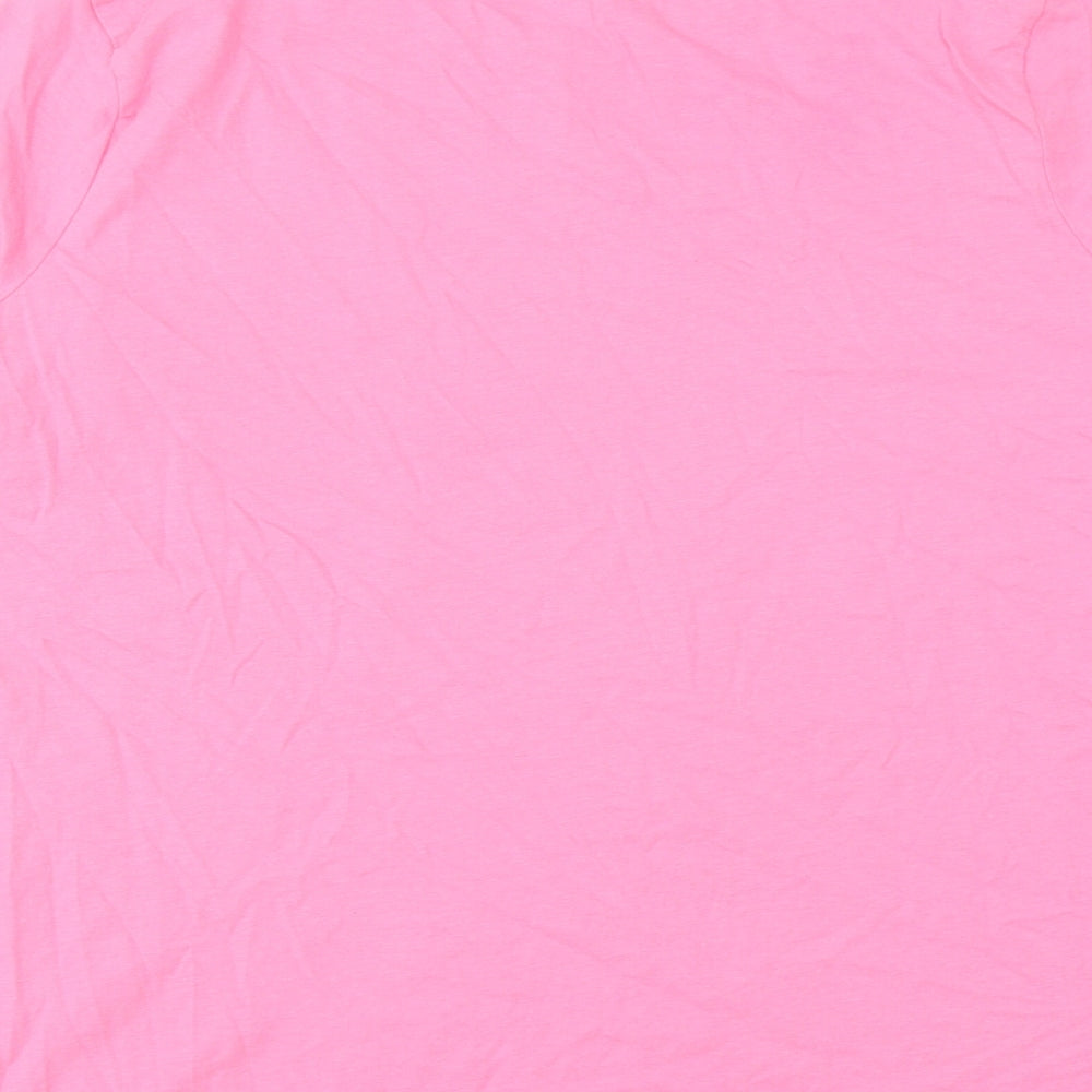 John Lewis Womens Pink Cotton Basic T-Shirt Size 16 Round Neck