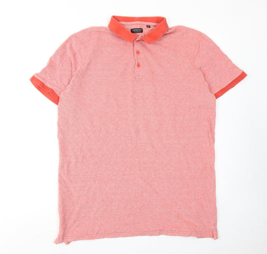 Capsule Mens Red Cotton Polo Size XL Collared Button