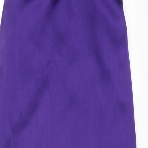 Belsoie Womens Purple Polyester A-Line Size 12 V-Neck Zip