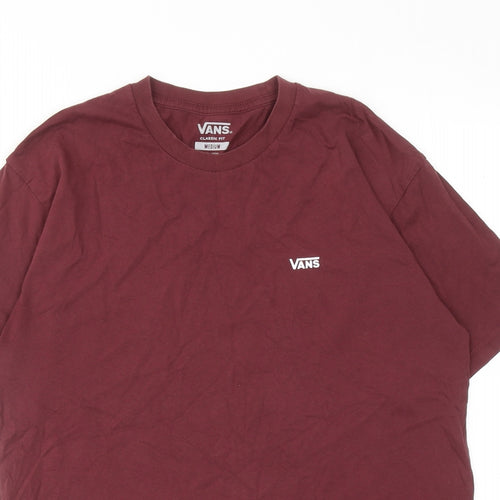 VANS Mens Red Cotton T-Shirt Size M Round Neck