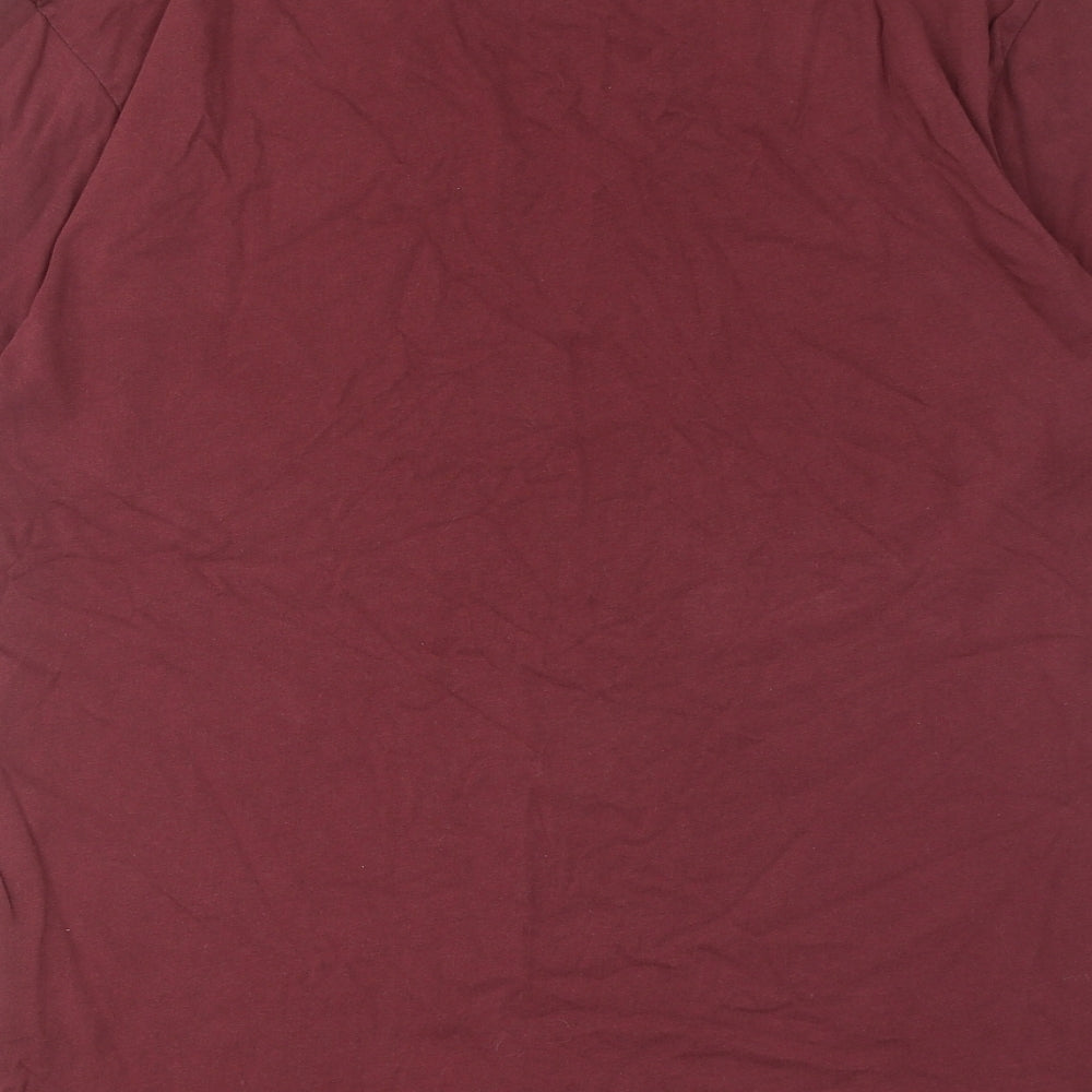 VANS Mens Red Cotton T-Shirt Size M Round Neck