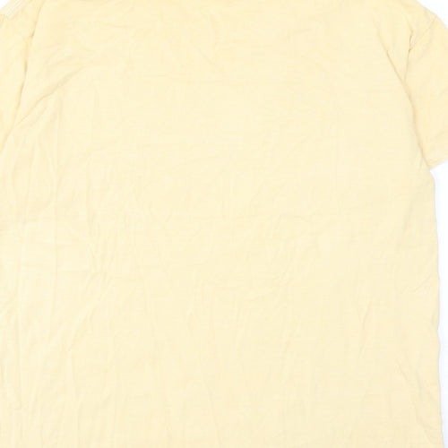 River Island Womens Yellow Cotton Basic T-Shirt Size 10 Round Neck - Trust The Vibes