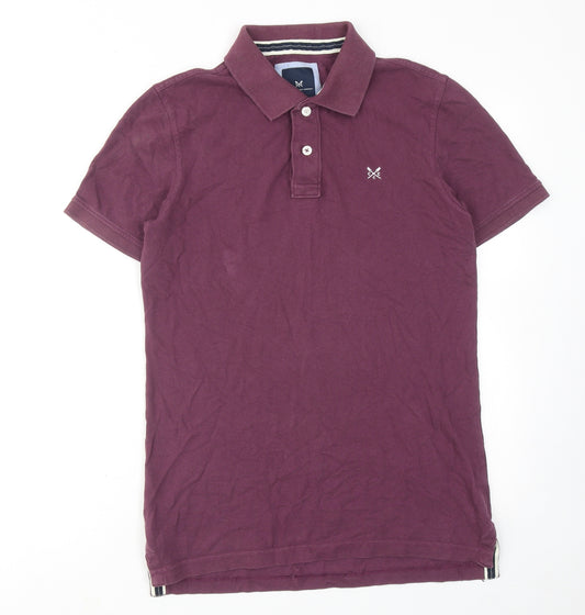 Crew Clothing Mens Purple Cotton Polo Size XS Collared Button