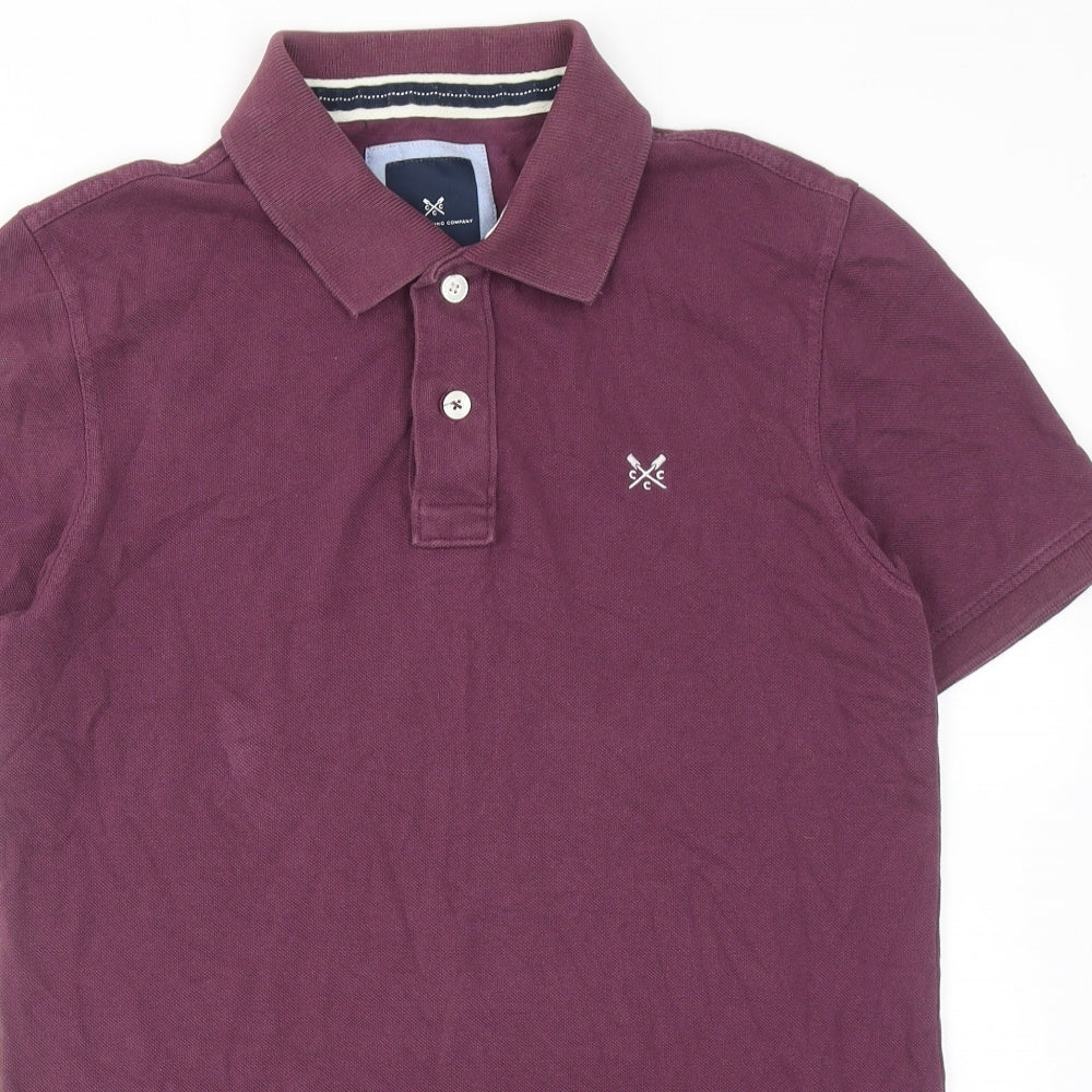 Crew Clothing Mens Purple Cotton Polo Size XS Collared Button