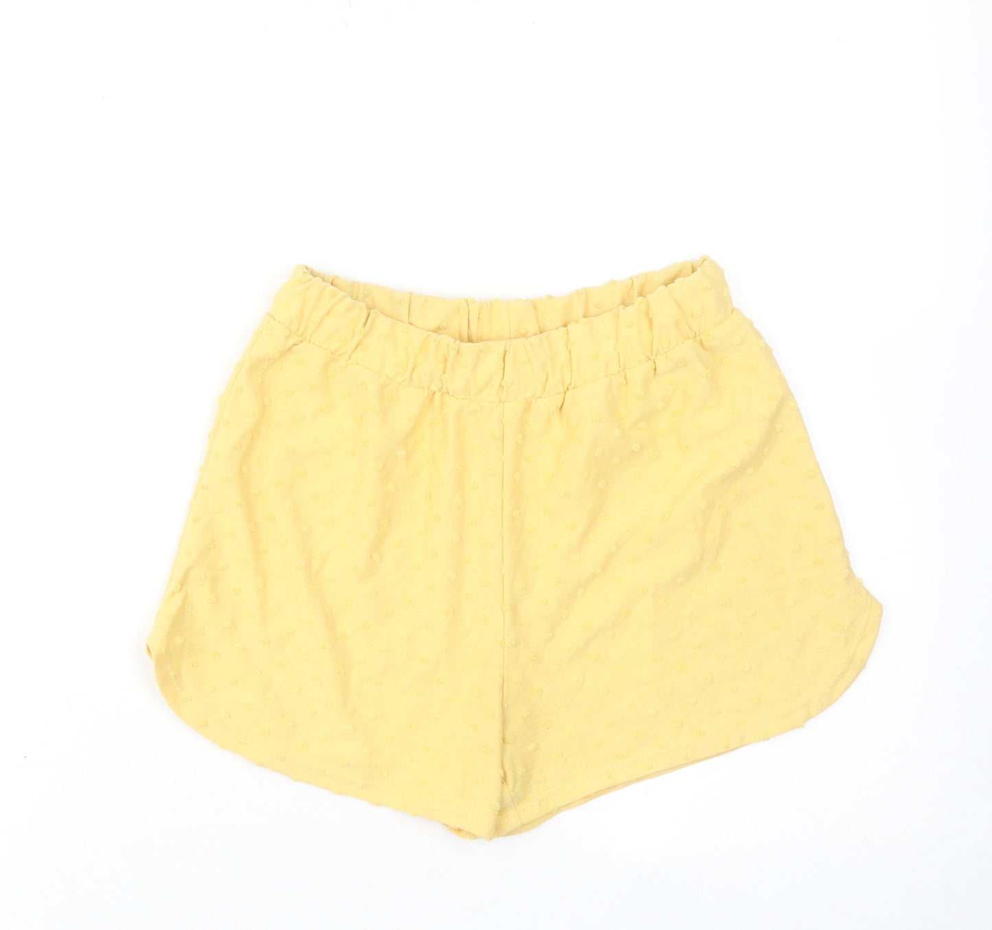 H&M Girls Yellow Polyester Bermuda Shorts Size 9-10 Years Regular - Textured