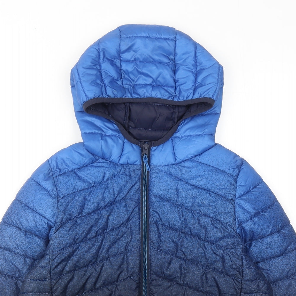 Marks and Spencer Boys Blue Quilted Jacket Size 10-11 Years Zip